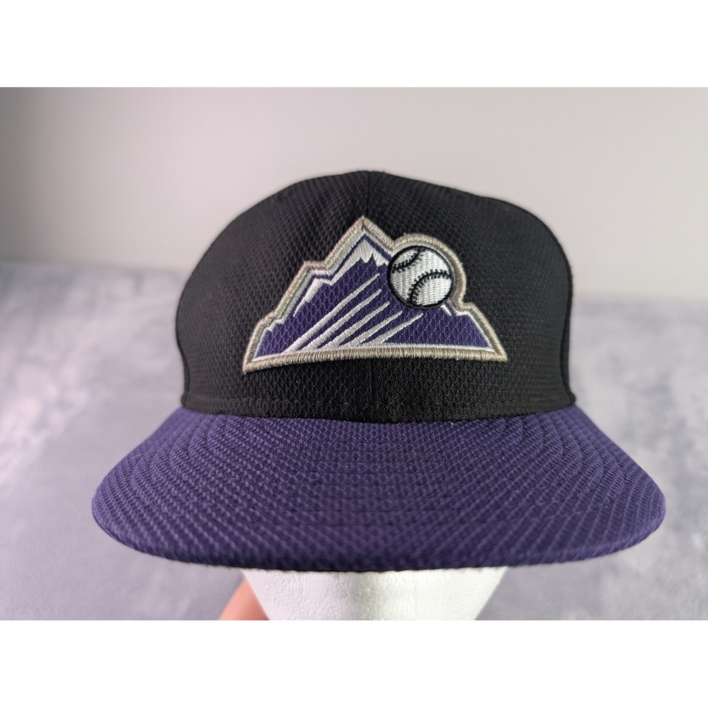 New Era 59FIFTY Colorado Rockies Fitted Hat 6 3/4 Black Purple MLB Authentic